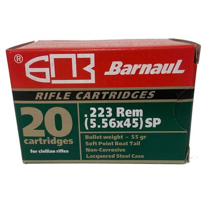 Barnaul Ammo .223 Rem 55gr SP 22355SP - Box of 20