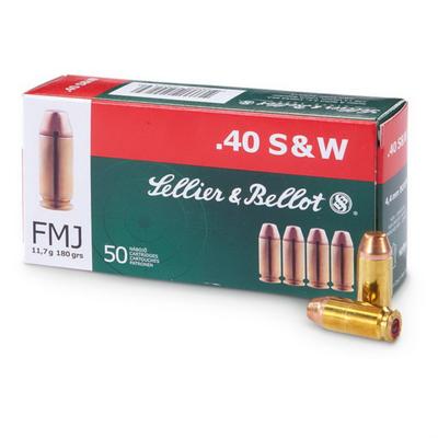 S&B Ammo .40 S&W 180gr FMJ - Box of 50