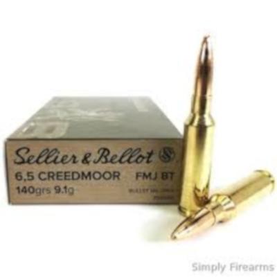 S&B Ammo 6.5 Creedmoor 140gr FMJ BT - Box of 20