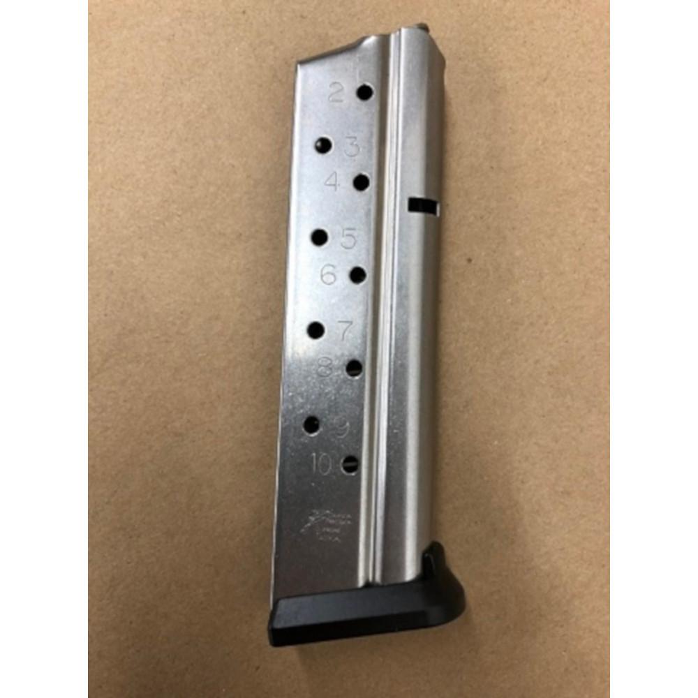  Dawson Precision 1911 Magazine 9mm Single Stack Full Size Stainless 10 Round With Black Basepads 001- 019