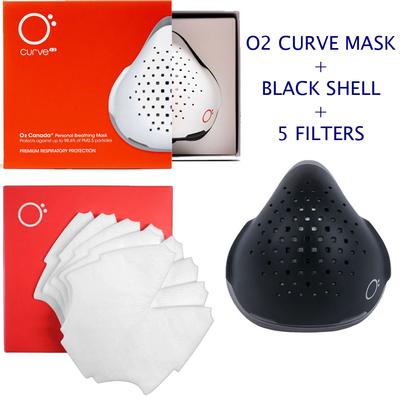 COMBO: O2 Curve Mask v1.2 High Bridge + Black Shell + 5 Filters