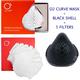 Combo : O2 Curve Mask V1.2 High Bridge + Black Shell + 5 Filters