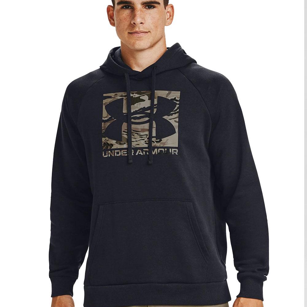 Buy > men's ua rival fleece camo logo hoodie > in stock