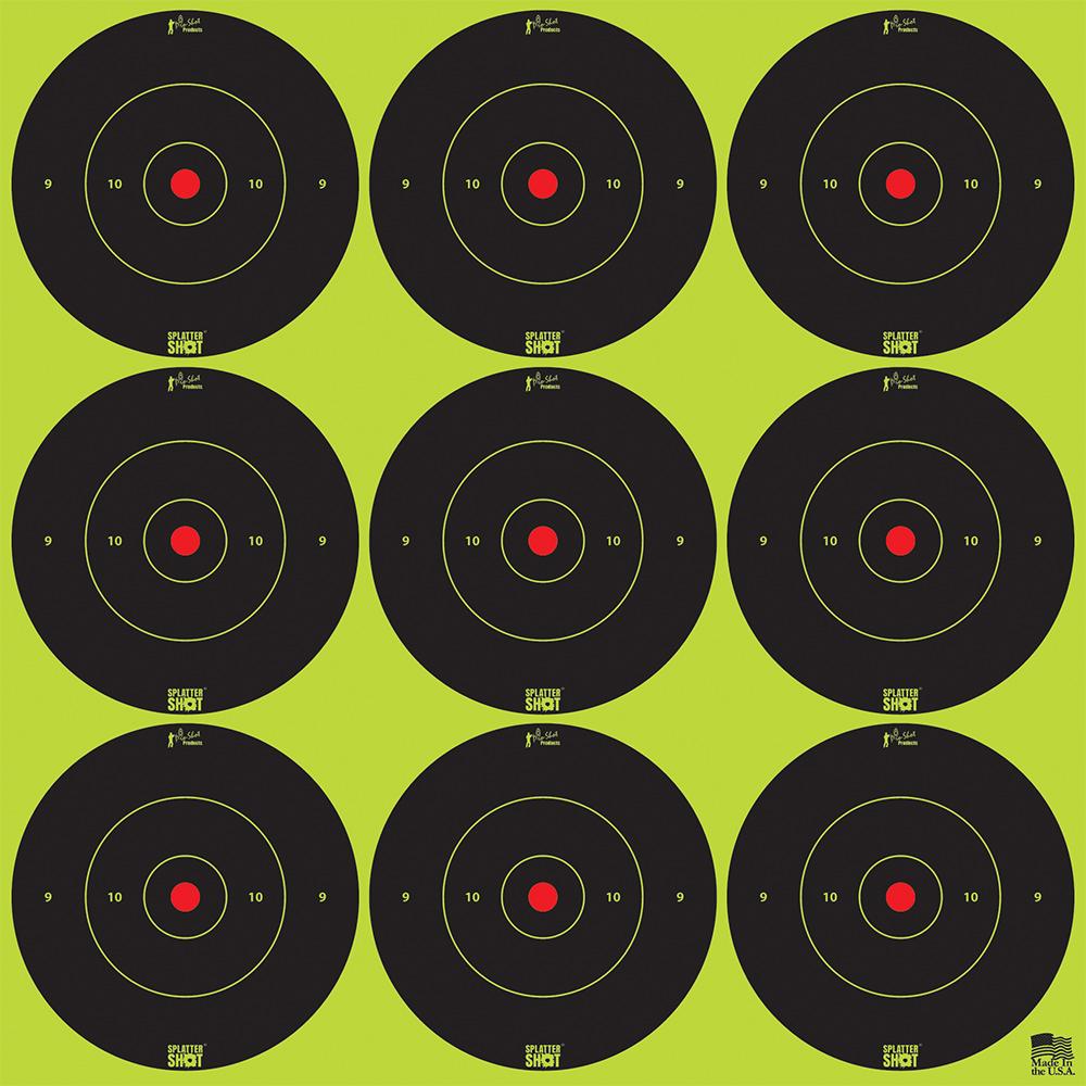 Bullseye North ProShot 2" SplatterShot Green Bullseye Targets Peel