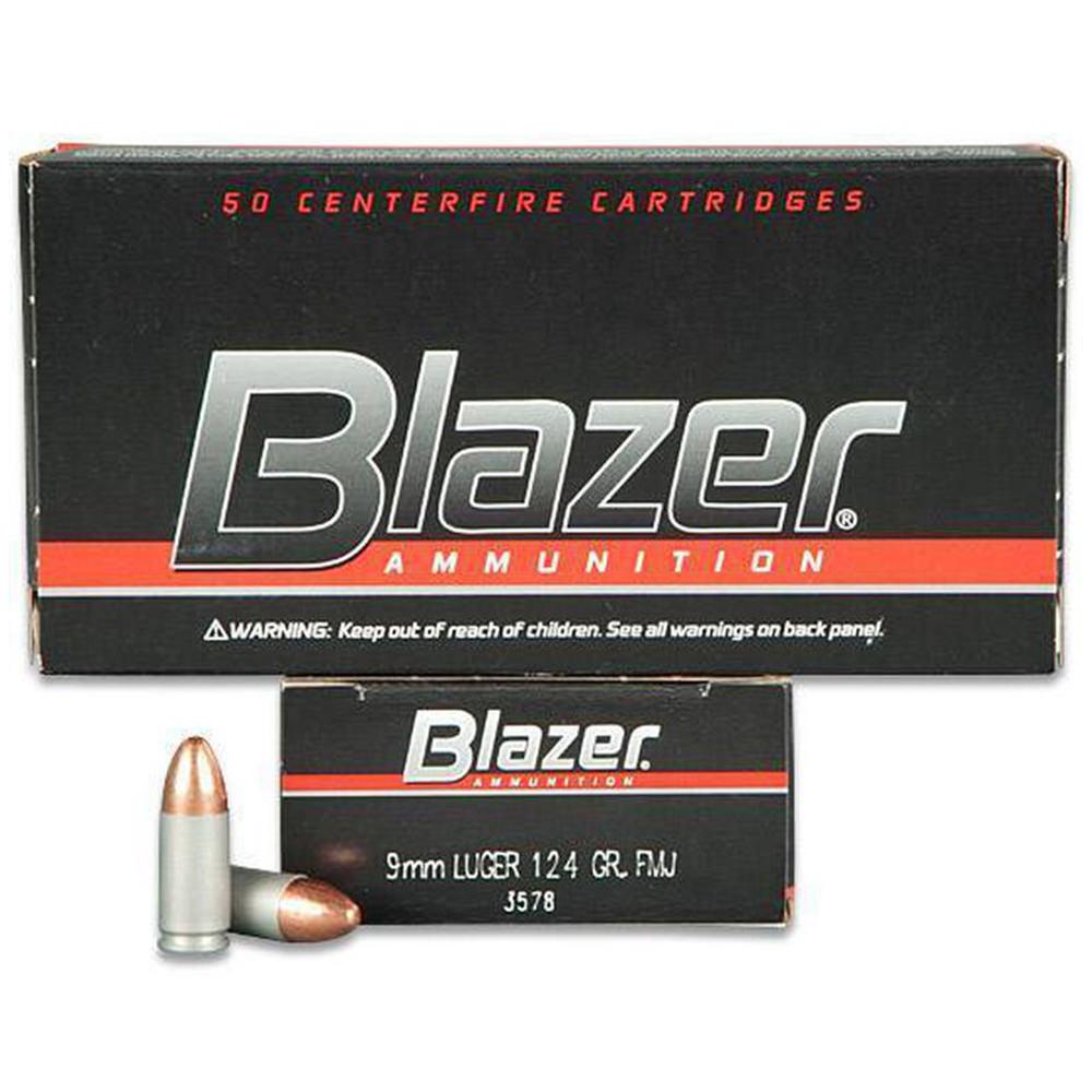  Cci Blazer Ammo 9mm Luger 124 Grain Fmj Bullet Aluminum Case 1090 Fps 50 Rounds