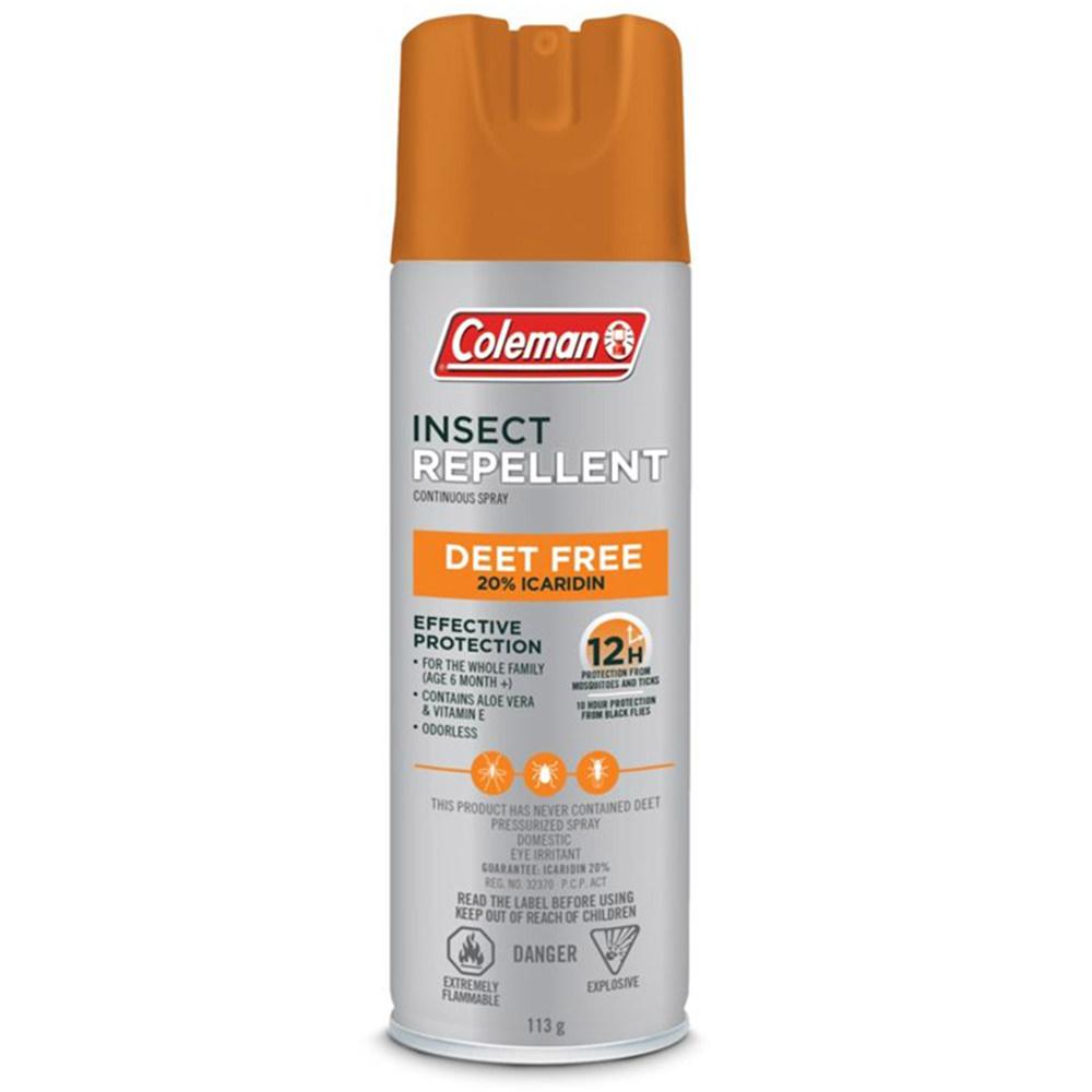  Coleman Insect Repellent Aerosol, 20 % Icaridin, Deet- Free, 113g, 12h Protection