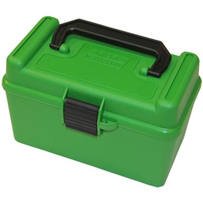 MTM Deluxe Flip-Top Ammo Box with Handle 17 Remington to 222 Remington Magnum 50-Round Plastic