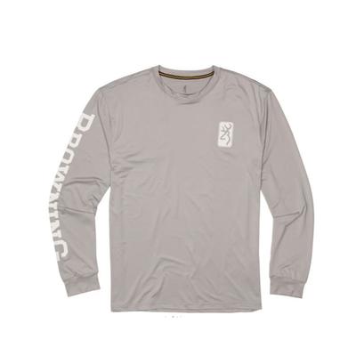 Browning Long Sleeve Shirt, Light Grey, 2XL
