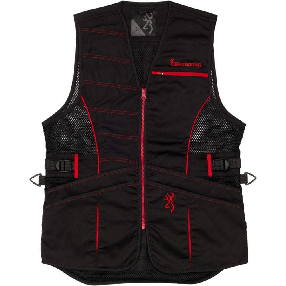  Browning Ace Shooting Women's Vest, Black/Red, Medium