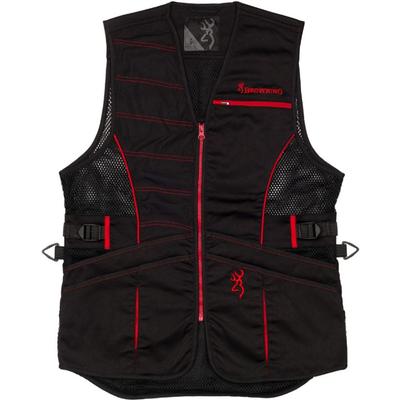 Browning Ace Shooting Women's Vest, Black/Red, Medium