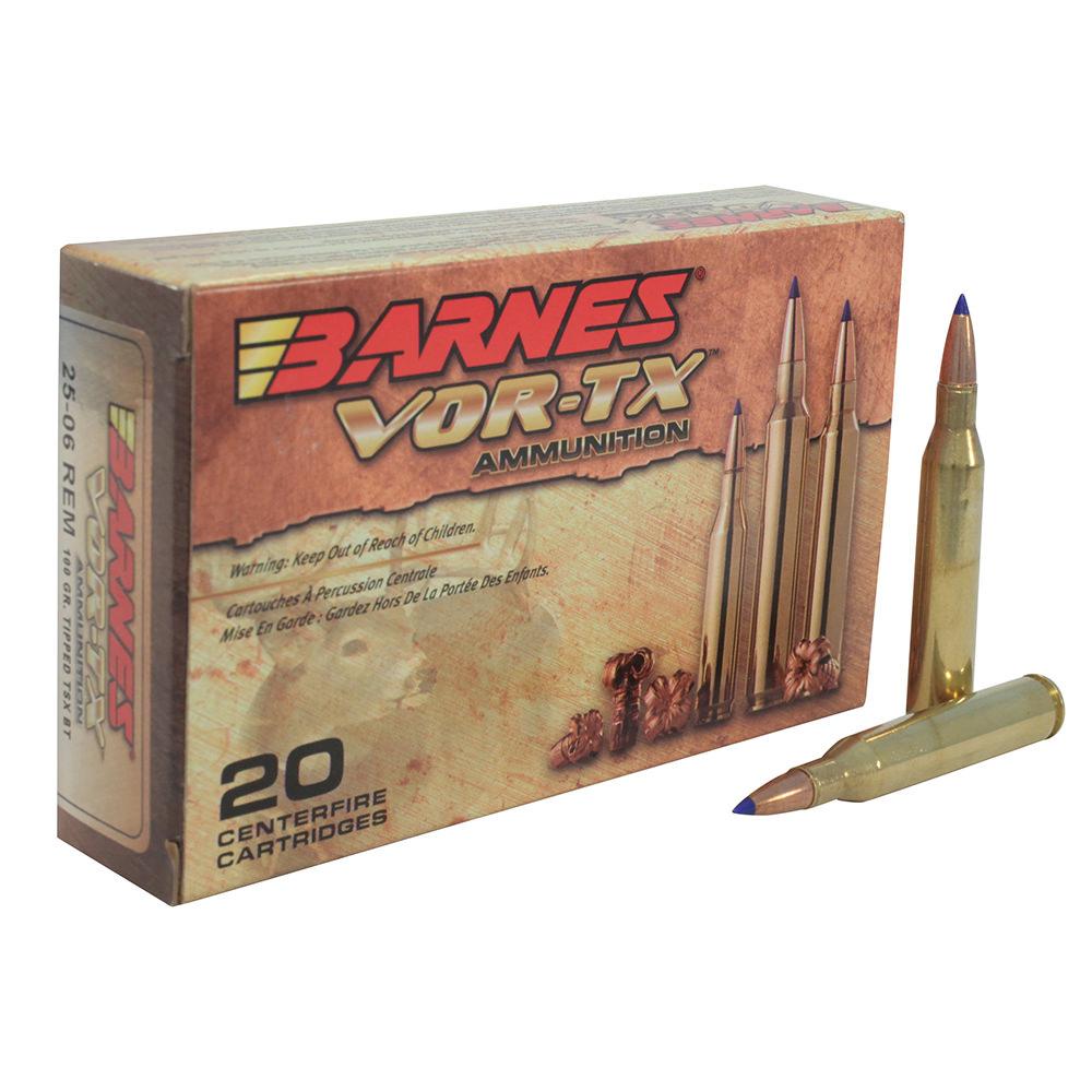  Barnes Vor- Tx Ammunition 25- 06 Remington 100 Grain Ttsx Polymer Tipped Spitzer Boat Tail Lead- Free Box Of 20