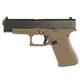 Glock 48 9mm Pistol, Fixed Sights, Front Serrations, Tan Frame Black Slide