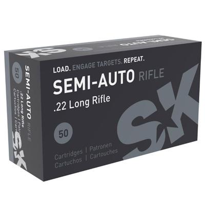 SK Semi-Auto Rifle Rimfire Ammunition .22 LR 40 gr LRN 1132 fps Box of 50