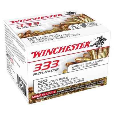 Winchester .22LR Ammunition 36 Grains CPHP 1280 fps, Box of 333