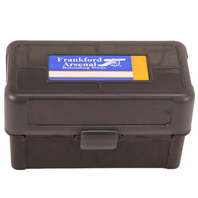 Frankford Arsenal Plastic Hinge-Top Ammo Box 50 Round 7.62x39mm/6.8 SPC and Similar Polymer Gray
