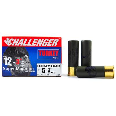 Challenger 12 GA Turkey Load 3 in. 2 oz, 3 in -1250 fps, box of 10 shot size 5
