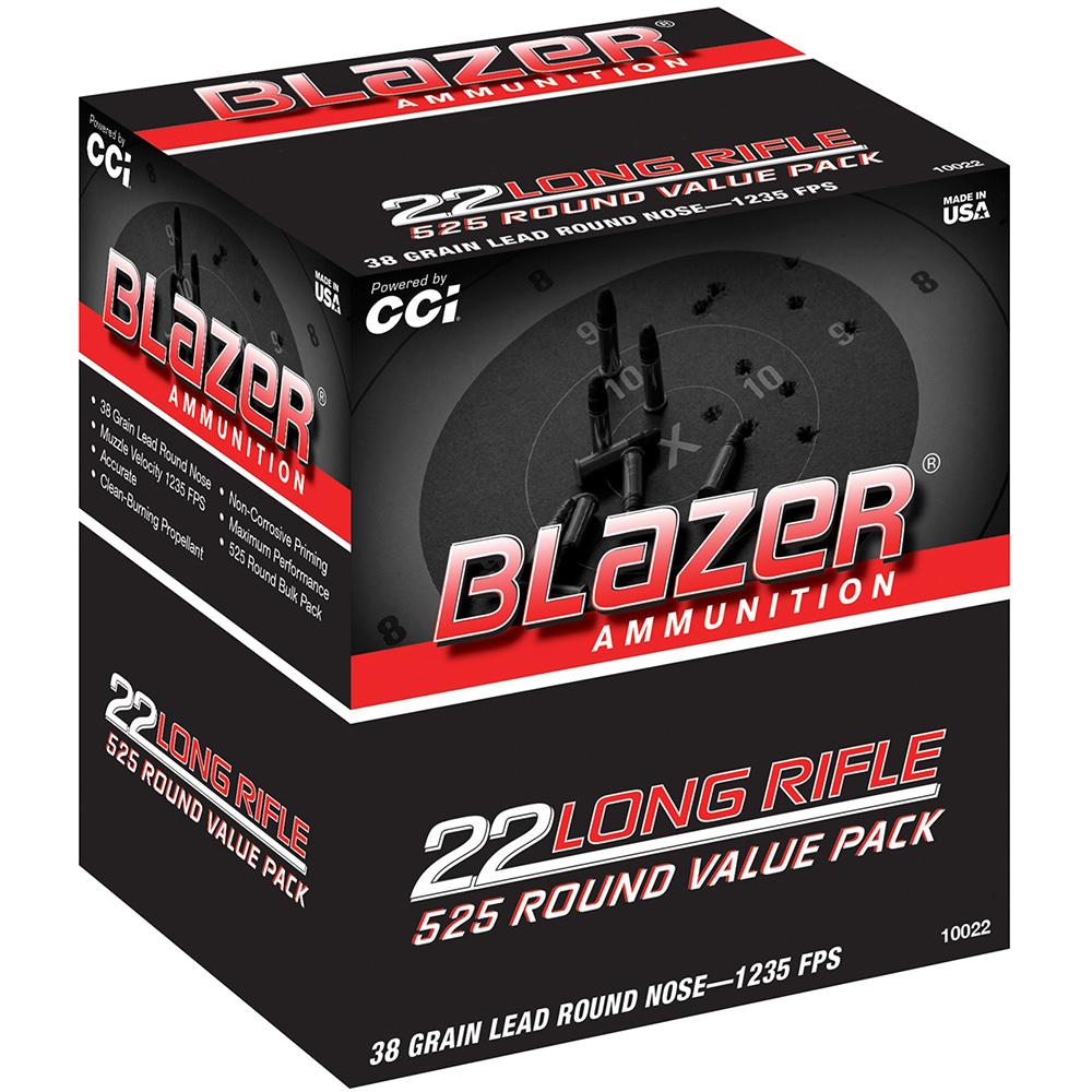 CCI Blazer Ammunition 22 Long Rifle 38 Grain Lead Round Nose, 525 Rounds