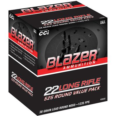 CCI Blazer Ammunition 22 Long Rifle 38 Grain Lead Round Nose, 525 Rounds