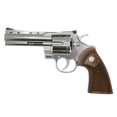 Colt Python, 357 Mag, 4.25 Barrel, Stainless Steel, Wood Grip - Small Cosmetic Defect