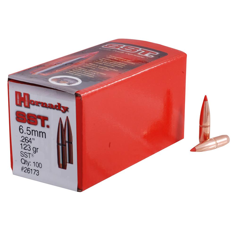  Hornady Sst Bullets 264 Caliber, 6.5mm (264 Diameter) 123 Grain Interlock Polymer Tip Spitzer Boat Tail Box Of 100