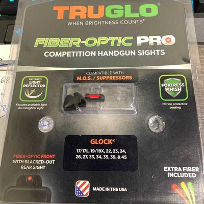  Truglo Fiber-Optic Pro Glock MOS/Suppressors, Glock 17/17L, 19/19X, 22, 23, 24, 26, 27, 33, 34, 35, 39, 45