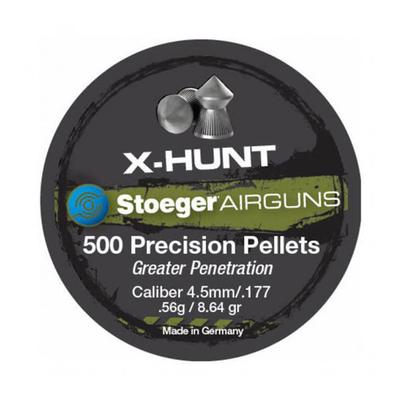 Stoeger Pellets 4.5mm/.177 X-Hunter 56 G/8.64gr Point (500) Clampack