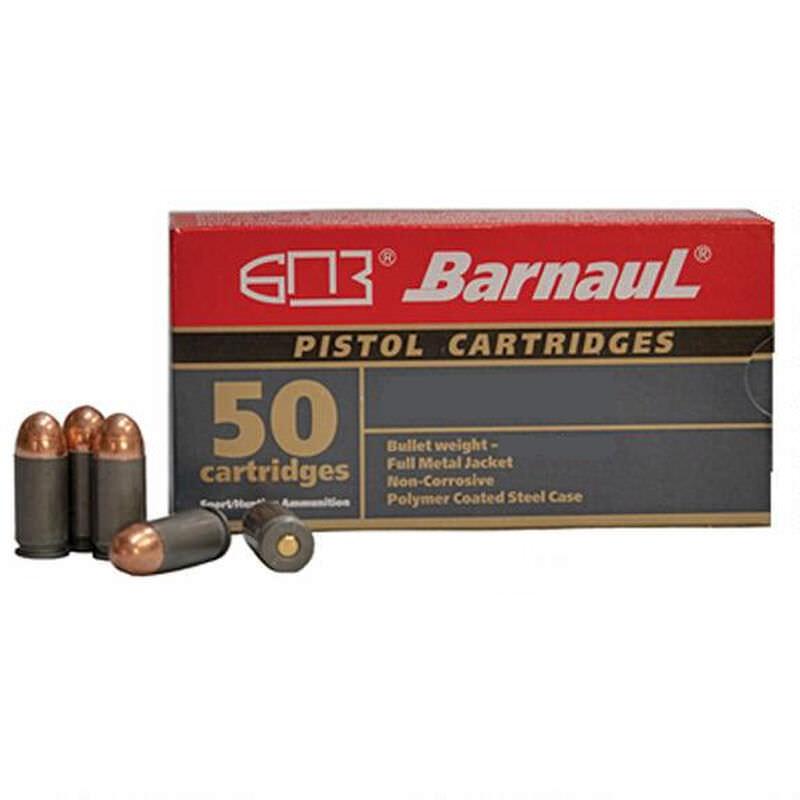  Barnaul Pistol Cartridges,.380 Acp Ammunition, 94 Grain, Fmj, Polycoated, 50 Rounds