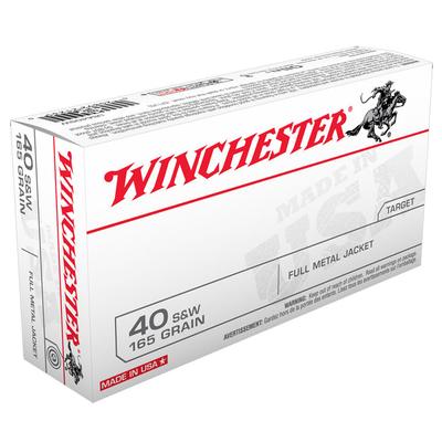 Winchester USA .40 S&W Ammunition, FMJFN, 165 Grains, 50 Round Box