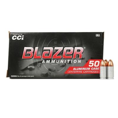 CCI Blazer Ammunition 9mm FMJ 115gr Aluminum, Box of 50