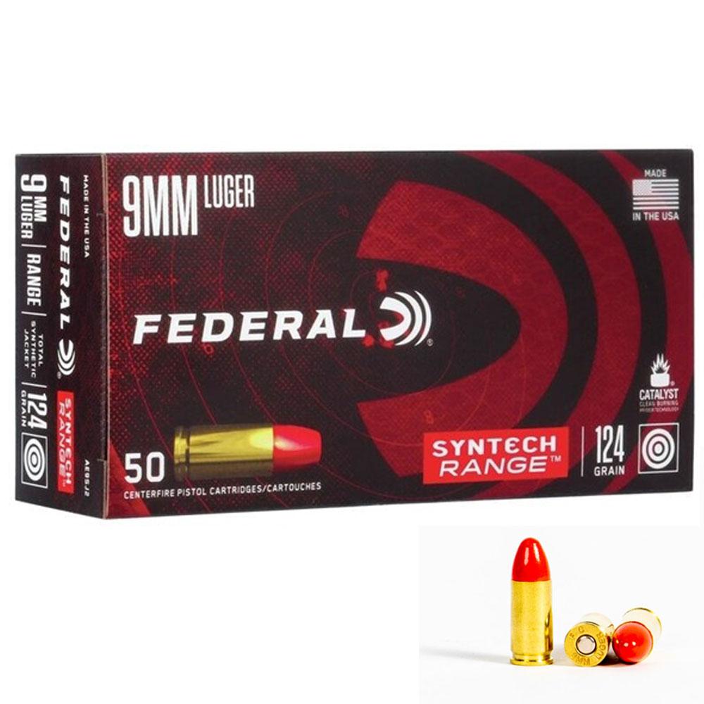  Federal American Eagle Syntech Ammo 9mm Tsj - 50 Rounds