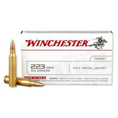 Winchester Ammunition .223 Rem  55 Grain Full Metal Jacket - 20 Rounds