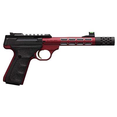 Browning Buck Mark Plus Vision Pistol 22LR, Red Vision, UFX Rubber Overmolded Grip, 10 Round