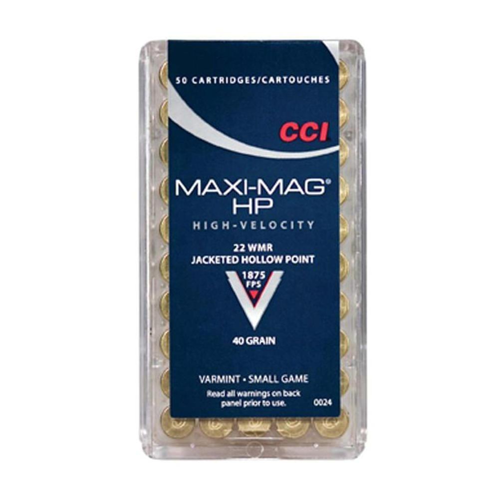  Cci Maxi- Mag .22 Wmr Ammo Jhp 40 Grain - 500 Rounds