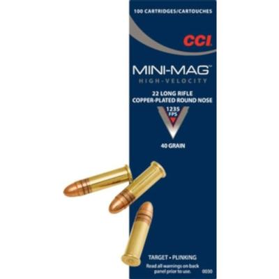 CCI Mini-Mag HV Ammo .22LR 40gr Plated LRN - 5000 Rounds