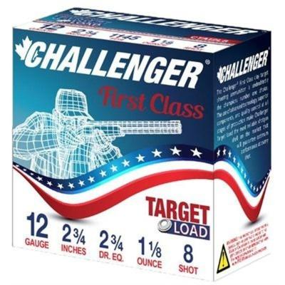 Challenger Ammo 40018 Target Load 4001 Shotshell 12 GA, 2-3/4 in, No. 8, 1-1/8 oz, 1150 fps - 25 Rounds