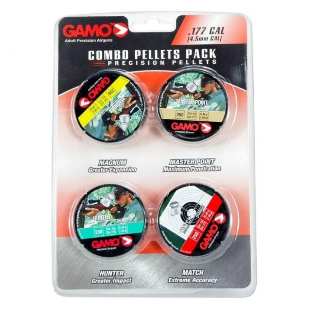  Gamo Combo Pellet Pack - Pack Of 1000 (Magnum, Master Point, Hunter, Match)