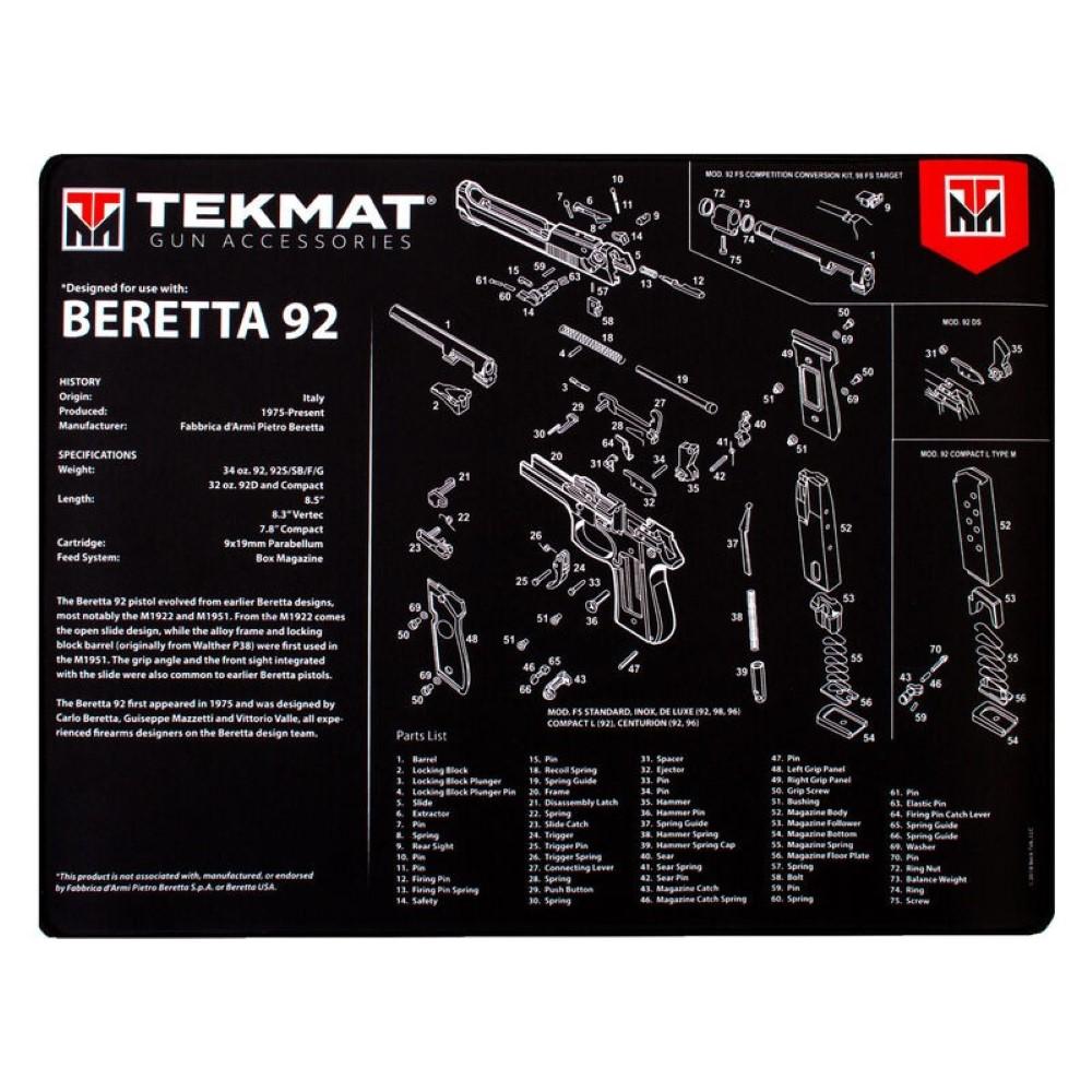  Tekmat Beretta 92 Ultra Premium Gun Cleaning Mat, Neoprene