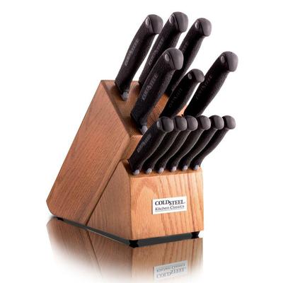 Cold Steel Kitchen Classics Whole Set, Overall Blade Thick 4116 Stainless, Oak Wood