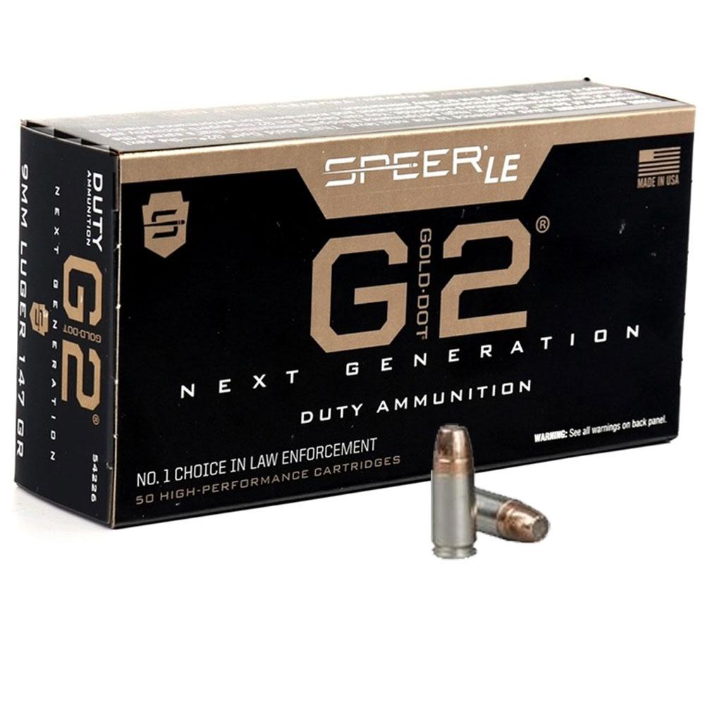 Bullseye North CCI Speer LE Gold Dot G2 Ammo 9mm 147gr Case, 1000