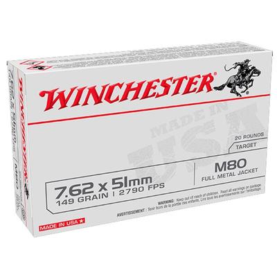 Winchester Lake City M80 7.62x51 NATO Ammo 149gr FMJ 20 Rounds
