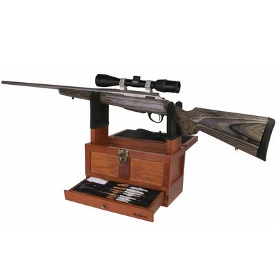 Outers 25 Piece Cleaning Kit Universal Wooden Chest w/ Gun Vise