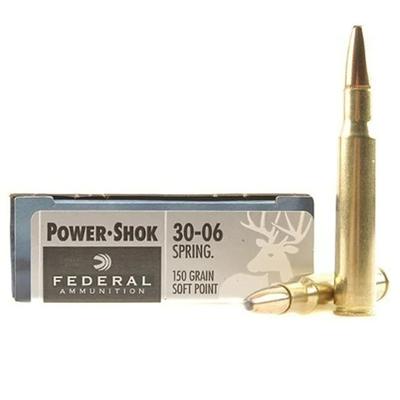 Federal Power-Shok Ammunition 30-06 Springfield 150 Grain Soft Point, Box of 20