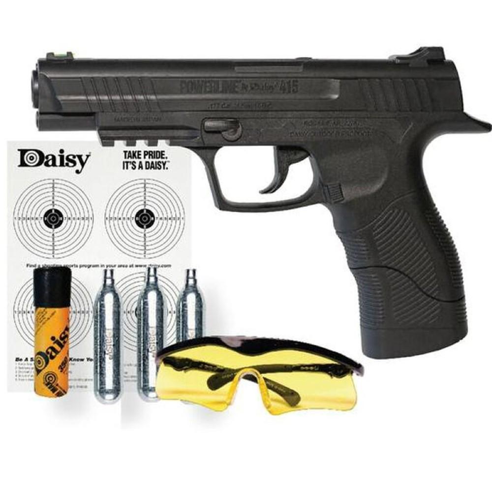  Daisy Powerline 415 Air Pistol Kit W/Safety Glasses, C02, Bb's