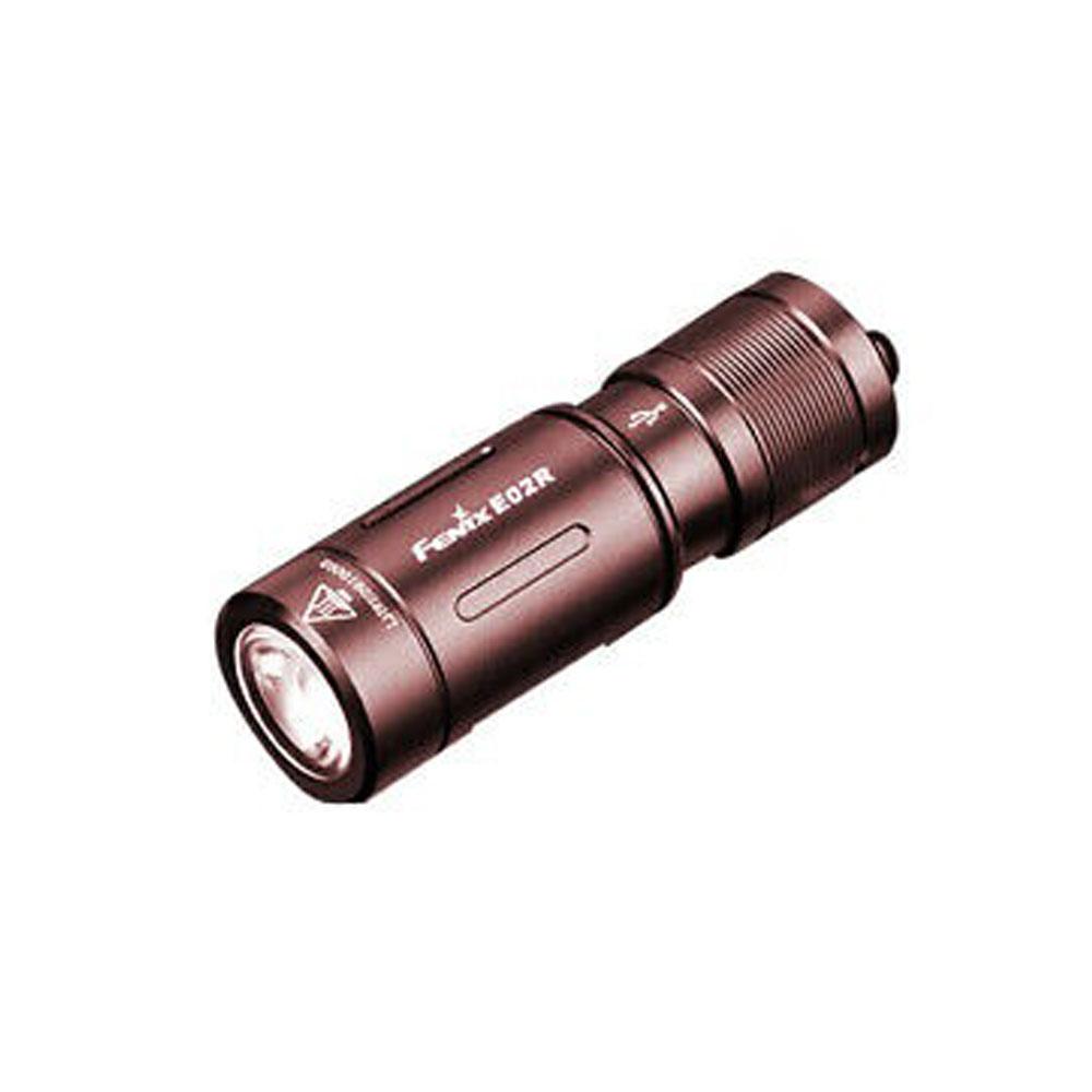  Fenix E02r Usb Rechargeable Mini Keychain Flashlight 200 Lumens Brown