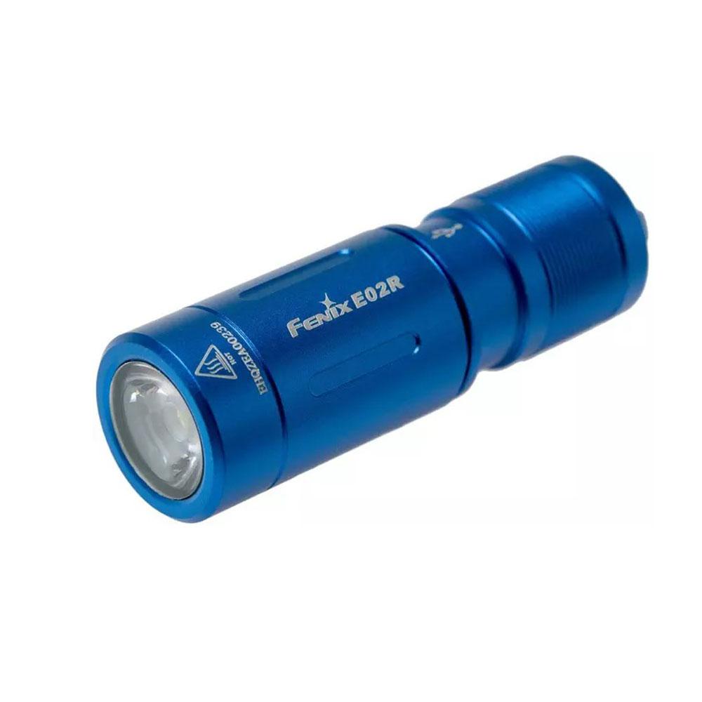  Fenix E02r Usb Rechargeable Mini Keychain Flashlight 200 Lumens Blue