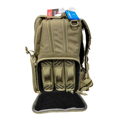 GPS Tactical Range Backpack, Holds 3 Handguns, Tan