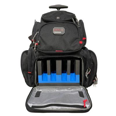 GPS Rolling Handgunner Backpack w/Cradle-4 handgun, Black
