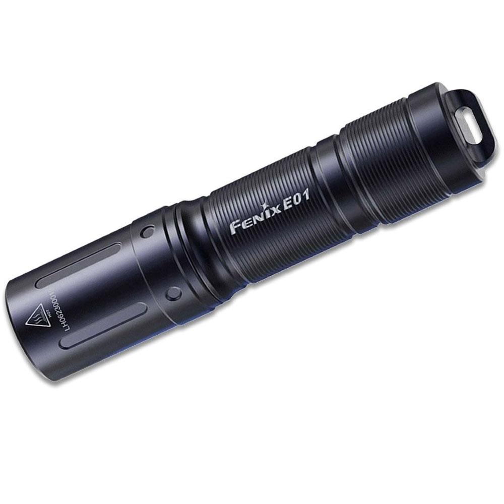  Fenix E01 V2.0 Led Keychain Flashlight, Black, 100 Max Lumens