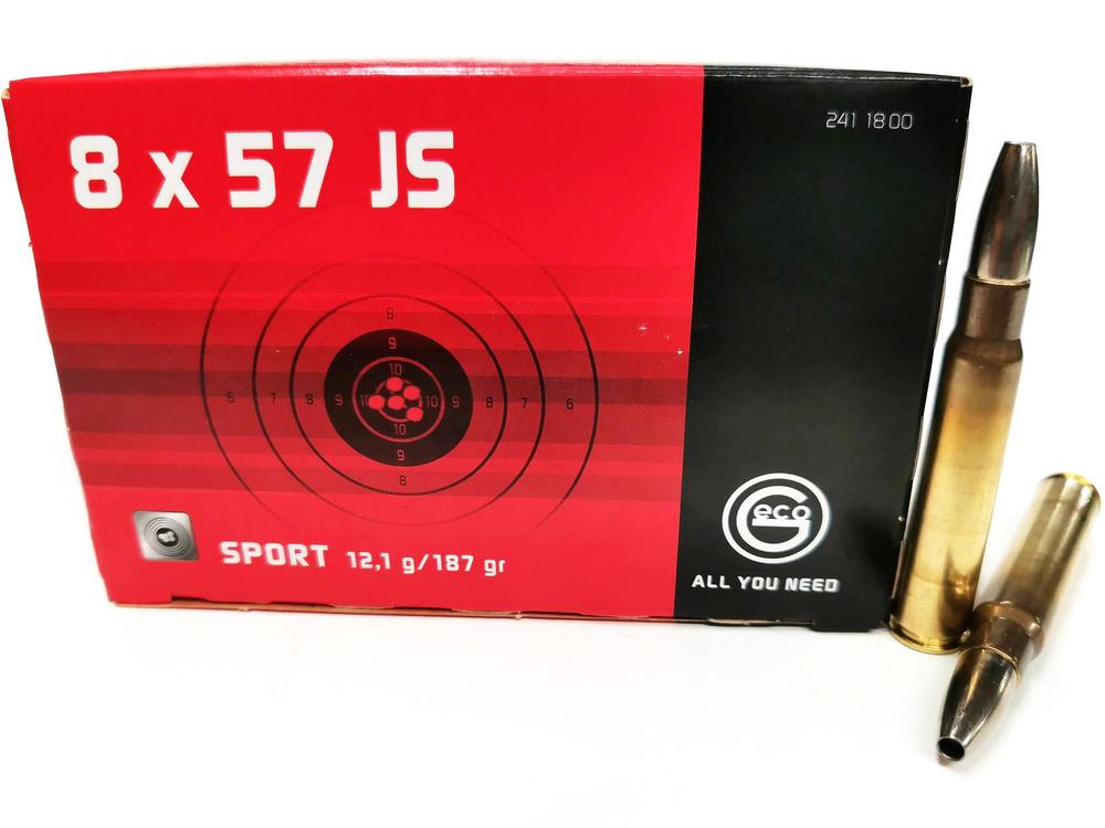 Bullseye North | Geco 8x57 JS 187gr Sport HP Match Ammo, Box of 50 Bulk