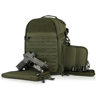 Savior Equipment S.E.M.A. Compact Mobile Arsenal Backpack w/ 3x Lockable Pistol Cases OD Green